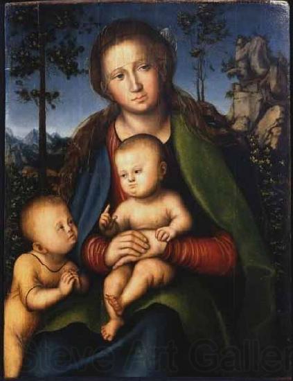 Lucas Cranach the Elder Madonna with Child with Young John the Baptist Norge oil painting art